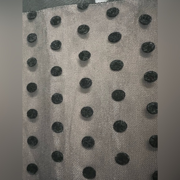Motherhood Maternity Black Velvet Pilka Dot Sheer Sleeve Cocktail Dress L - Picture 3 of 9